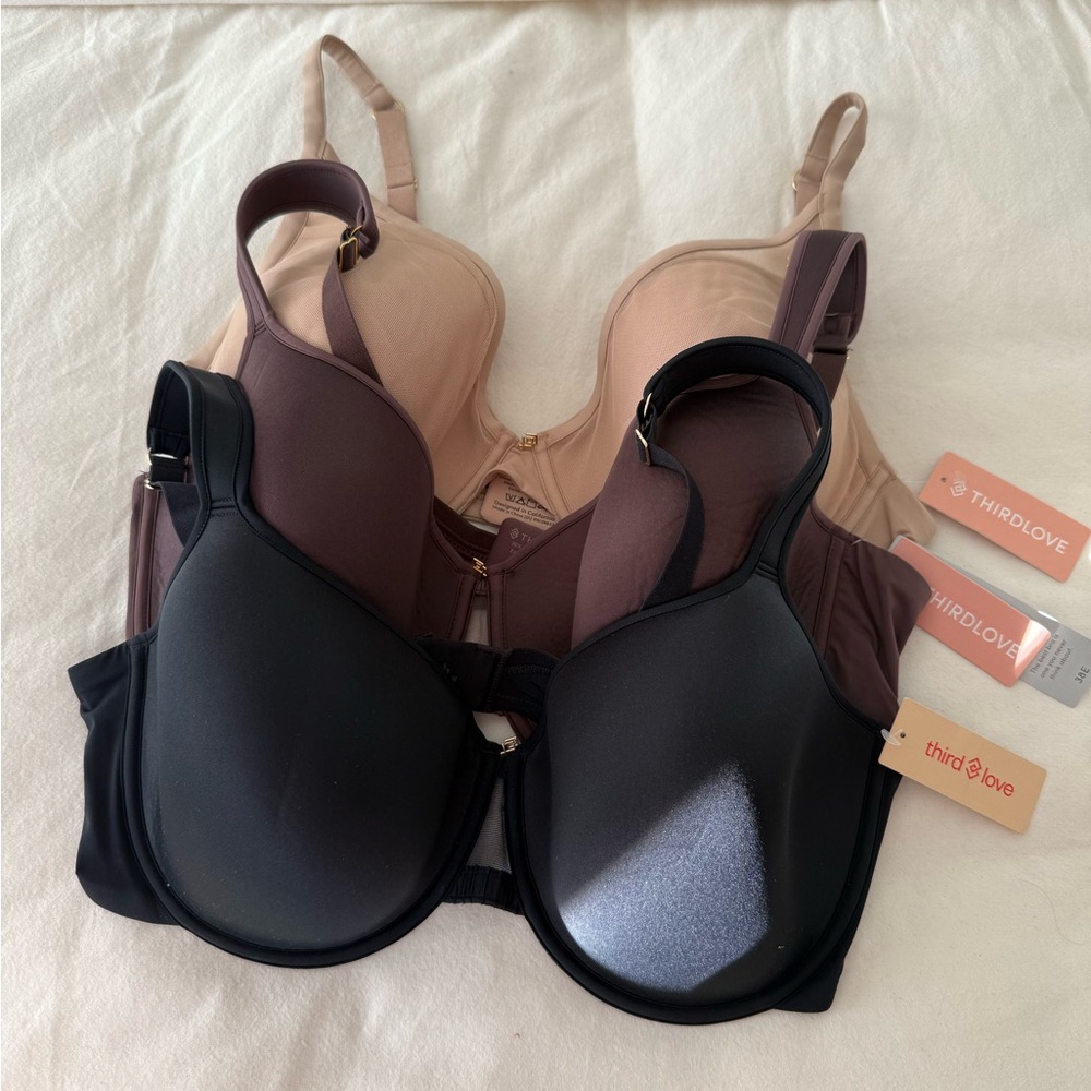 Set of (3) 24/7 ThirdLove Bras